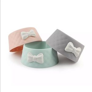 🌸HP🌹 Dog bowl water food pink bow cute pet dish